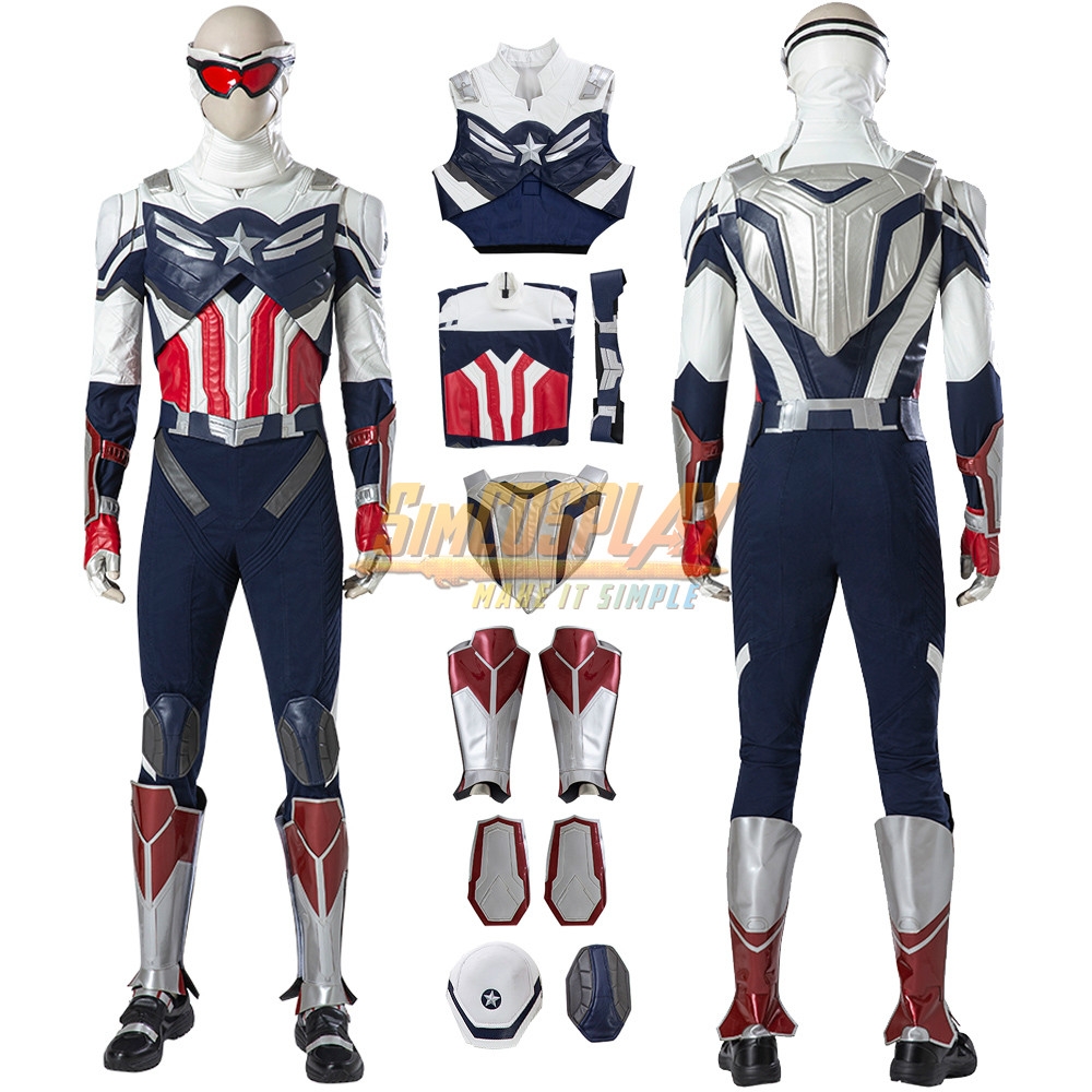 Captain America The Falcon Sam Wilson Cosplay Costumes Top Level
