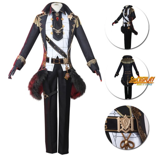 Genshin Impact Diluc Cosplay Costume Genshin Black Evening Dress